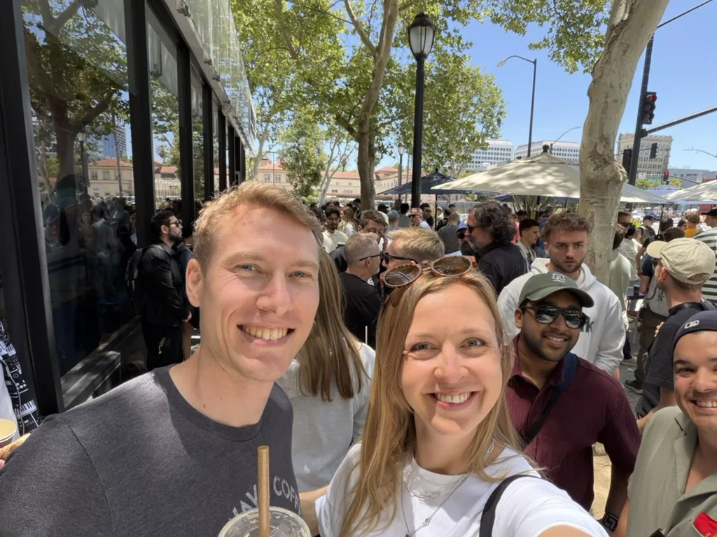 Kai and Malin at a crowded Core Coffee meetup